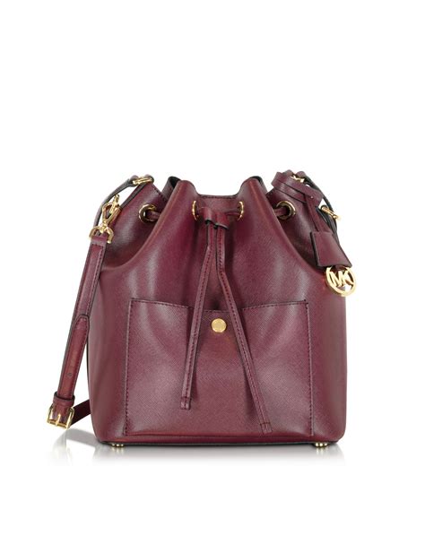 michael kors greenwich bucket bag merlot|Bags .